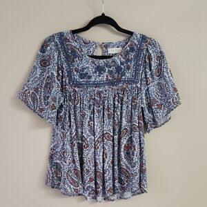 Lucky Brand Floral Paisley Top